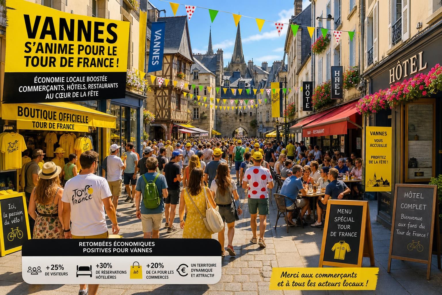 découvrez comment le tour de france 2027 à vannes promet une négociation fructueuse avec un impact économique attendu d’un million d’euros pour la région.