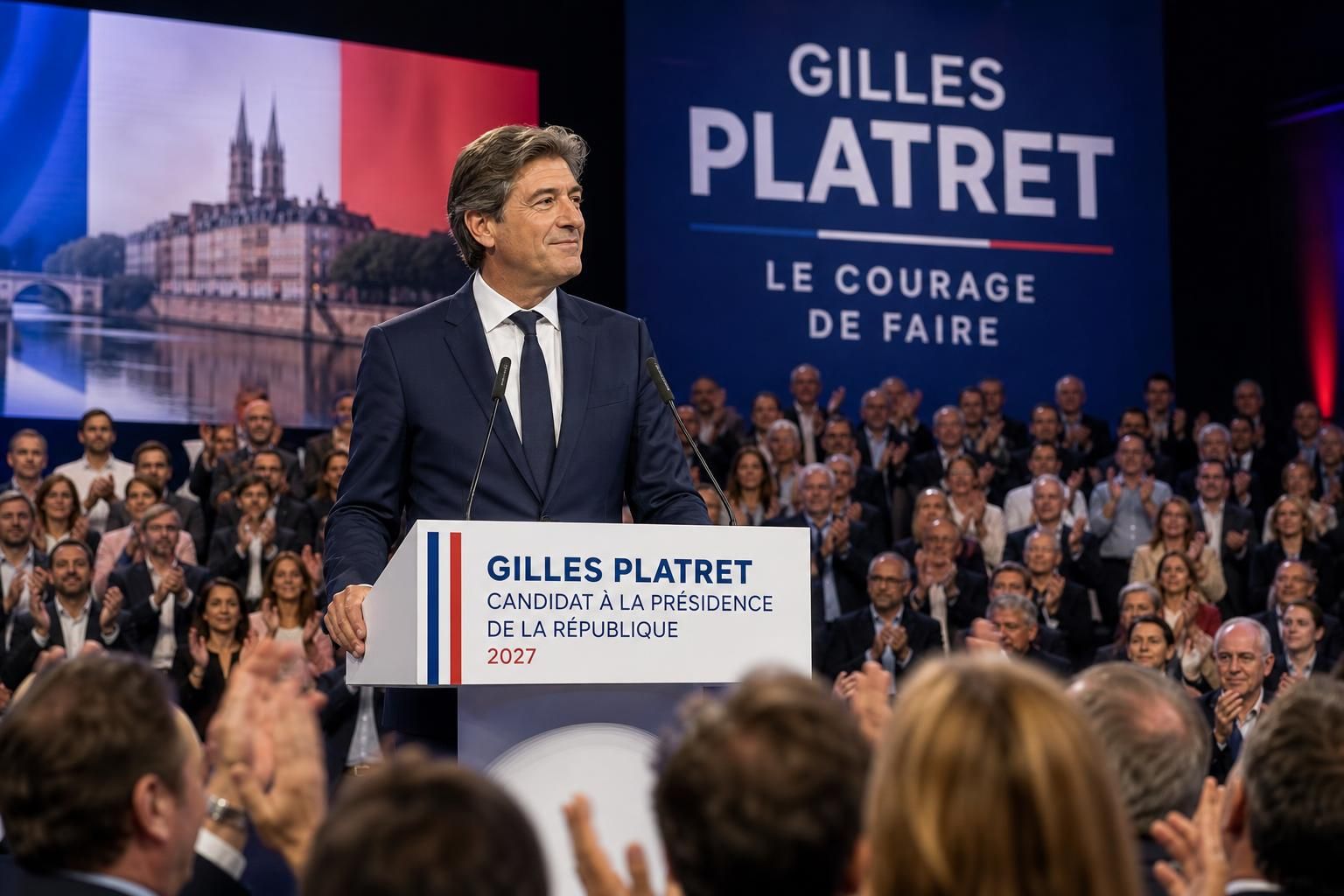 présidentielle 2027 : gilles platret, maire de chalon-sur-saône, annonce officiellement sa candidature dans un discours poignant qui marque le début de sa campagne.
